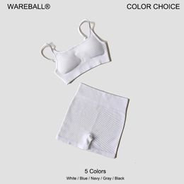 WAREBALL Seamless Yoga Set Female Womens Crop Top Bra Leggings 2PCS Women Outfit Fitness Gym Workout Shorts Sport Wear Gym Suit 240328