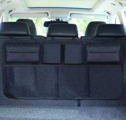 Car Trunk Organiser Adjustable Backseat Storage Bag Net High Capacity Multiuse Oxford Automobile Seat Back Organisers Universal1215964