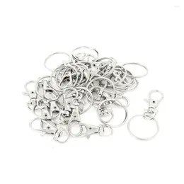 Keychains 20pcs Swivel Practical Hanging Crafts Hoops Split Ring Fashion Accessories Gift Lobster Clasp Key Chain Jewellery Making Clips