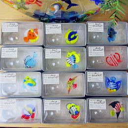 Sculptures wholesale Hand made Mini murano glass Tropical fish Statues aquarium floating ball decorative pendant sea glass animal Figurines