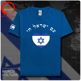 Men's T Shirts Unisex Men Am Yisrael Chai! The Nation Of Israel Lives In Hebrew Flag Tshirt Tees Israeli Love Women Boys T-Shirt