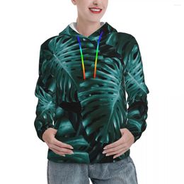 Women's Hoodies Tropical Monstera Loose Womens Jungle Night Leaves Streetwear Pullover Hoodie Winter Funny Design Sweatshirts Big Size