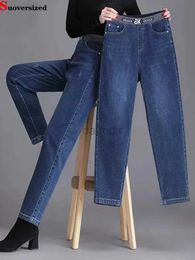 Kadın Kot Vintage Yüksek Bel Büyük Boyut 4xl Harem Kot Pantolon Düz Denim Pantolon Günlük Kadın Vaqueros Yeni Bahar Sonbahar Pantalones 24328