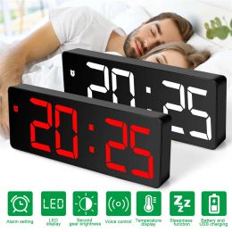 Clocks Digital Alarm Clocks Big Display Smart LED Clock Electronic Clock with USB Wake Up Alarm Clock Desk Table Clock Home Decor