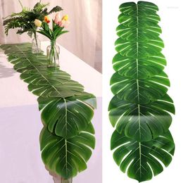 Table Cloth 2Piece Artificial Palm Leaves Runners Long Tropical Runner 86.6In/220Cm