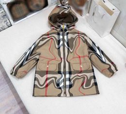 New kids coat hooded baby jackets Winter cotton clothing Size 100-140 Long sleeved boys girls Outerwear 24Mar