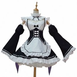 anime Rem Cosplay Ram Costume Women Girls Maid Apr Dr b5eH#