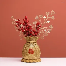 Vases Modern Flower Vase Planter Pot Piggy Collectibles Feng Shui Money Boxes Golden For Tabletop Wedding Shopwindow Room Decoration