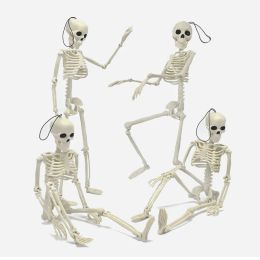 Sculptures Plastic Active Human Skeleton Model 40cm Full Body with Movable Joints for Halloween Party Car Garden Tree Hanging Decor