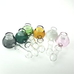 5 Inch Big Head Glass Pipe with Honeycomb Philtre Thick Pyrex Green Blue Pink Black Brown Smoking Hand Pipes