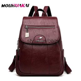 Backpack Style Shoulder Bags Fashion Zipper Women Solid Leather Backpack Womens School for Girls Bagpack Travel Backpacks 2019 Sac A Dos Femme H240328