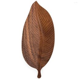 Kitchen Storage Leaf Shape Fruit Tray Solid Wood Handmade Serving Dessert Organiser Plate Wooden Home Stuff Support Decor-S