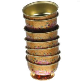 Dinnerware Sets Water Bowl Offering Cup Container Temple Alloy Sacrifice Worship Altar Birthday Decoration Girl