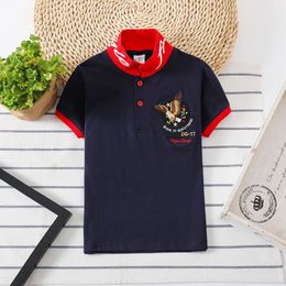 Boys Short sleeve Polo Shirt embroidery Kids Summer Cotton T Shirts Children casual Top Teenager Breathable Fabric Clothing Tees 240319