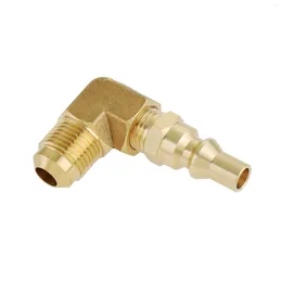 Tools 1pc Brass 3/8" Male Flare X 1/4" Quick Connect Elbow Plug For Female Propane Extension Hose Hook UP RV Gas Easy Install