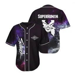 Men's T Shirts Excision Slander Merch Beautiful Marble Nebula Baseball Jersey Tops V-Neck Short Sleeve Women Men Streetwear