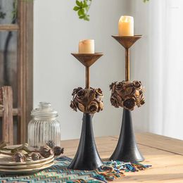 Candle Holders Antique Stand Candles Metal Apartment Centre Design Candlestick Living Room Luxury Porta Candele Decorations For Home