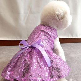 Dog Apparel Pet Clothes Lovely Sequins Wedding Skirt Lightweight Glitter For Cats
