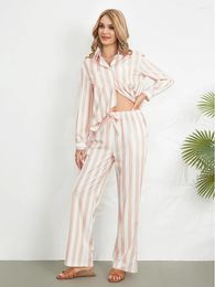 Home Clothing Women Floral Two Piece Pyjamas Sets Comfy Y2K Fruit Button Down Shirt Tops And High Waist Pants Lounge Set Pjs