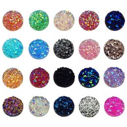 1000pcs 12mm Flatback Resin Druzy Round Cabochons Cameo For Charms Pendant Bracelet Jewelry DIY Making Accessory Findings174j