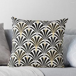 Pillow Art Deco Fan Pattern Black And White Throw Luxury Decor Covers For Sofas