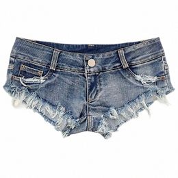 2023 Sexy Women's Jeans Denim Booty Shorts Clubwear Super Short Feminino Skinny Hole Low Waist Short G5NO#