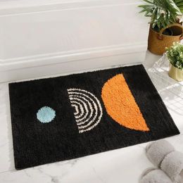 Bath Mats Colorful Semicircle Print Non-Slip Bathroom Mat Moden Water Aborbent Doorway Hallway Floor Carpet Quality Soft 3 Sizes
