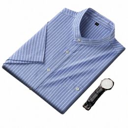 high quality spring Summer Men cott Shirt Short Sleeve striped plus Size 10XL 12XL 9XL casual Shirt pockets comfortable 70 n8sM#