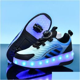 Inline & Roller Skates Uni Deformation Skating Shoes Dual-Purpose Sneakers Parkour Kids Adts Drop Delivery Sports Outdoors Action Dh5Sp