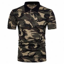 summer Camoue Military Green Top Male Short Sleeve Mens Polo Shirts Camo Boys Polo Sportswear Man Casual Tees Plus Size 2xl B6lM#