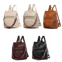 School Bags Large Capacity Backpack PU Leather Handbag Anti-theft Rucksack Waterproof Shoulder Bag For Water Bottle Books