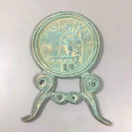 Decorative Figurines Antique Collection Bronze Small Green Rust Mirror