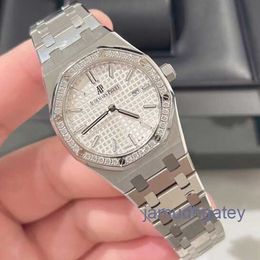 Exclusive AP Wristwatch Royal Oak Series Womens Watch 33mm Diameter Quartz Movement Precision Steel Platinum Casual Unisex Luxury Watch