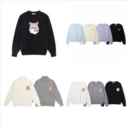 Brand Unisex Sweaters Fox Head High Street Knitted Turtleneck Sweater Couple Sweater Autumn and Winter