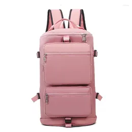 School Bags Women Large Travel Backpack Outdoor Multi Purpose Leisure Carry On Shoulder Luggage Storage Bag Dry Wet Fitness Rucksack MD0286