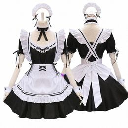 1set Black White Cute Lolita Maid Costumes Girls Women Lovely Maid Cosplay Costume Animati Show Japanese Outfit Dr Clothes 40Ok#
