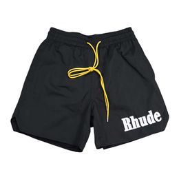 Rhude hot mens work summer shorts brand mesh for square Men Desinger short running Fashion sport beach pants Men Womens leather shorts US Size S-XL print gym