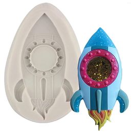 Baking Moulds 3D Cartoon Rocket Silicone Mould Baby Birthday Fondant Cake Decorating Tools DIY Cupcake Chocolate Gumpaste Candy Resin