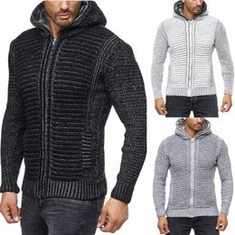 Inverno com capuz pescoço de qualidade sólida marca de malha suéteres masculinos M LXlarge tamanho Fi suéter masculino nova chegada cardigan B4gN #