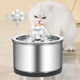 Albums Cat Water Fountain Cat Drinker Product Stainless Steel Ultra Quiet Pump 3 Water Flow Modes Pet Cat Watering Fountain Goods