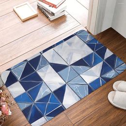 Carpets Blue Marble Tiles Non-slip Rug Doormat Bath Mat Floor Carpet Bedroom Decorative