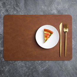 Table Mats Fake Leather Mat Waterproof Faux Placemat Heat-resistant Non-slip Dining Protection Pad For Kitchen Supplies