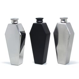35oz Mini Hip Flask 100ML Personalised Coffin Shape Stainless Steel Portable Flagon Travel Wine Pot Bar Gift Supplies 240325