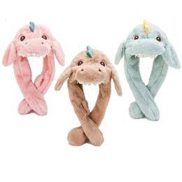 Special Occasions Ocns Cute Dinosaur Rabbit Hats Moving Jum Ears Cartoon Toy Kawaii Hat Winter P Stuff Animal Cap Kids Adt Gift Drop D Dhf1I