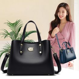 Bag Elegant Women Handbag Luxury Pu Leather Tote Bags Black Brand Designer Shoulder Top Handle 2024 Female Crossbody