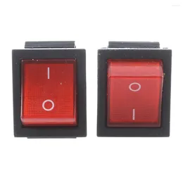 Spoons 16A/250VAC 20A/125VAC Red Indicator Light 4 Pin ON/OFF DPST Rocker Switch 2 Pcs