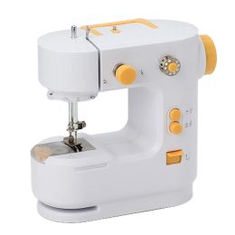 Machines Mini Electronic Sewing Machine with Foot Pedal Tangent Knife Lighting for Beginners Pants Leather Fabric