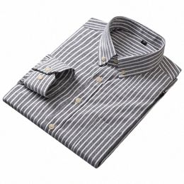 men's Shirt Pure Cott Oxford Lg Sleeve Spring Casual Striped Daily Dr Shirts Turn Down Collar Busin Formal Shirts A01 e9Bb#