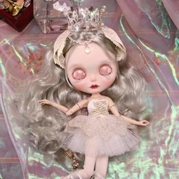 White Swan ICY DBS Blyth Doll Carving Lips Matte Face 16 BJD Azone S Anime Girl 240311