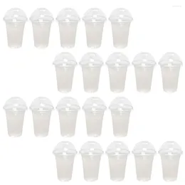 Disposable Cups Straws 30 Sets Plastic Drink Juice Cold Transparent Beverage Soda Bottle Packing Package Child
